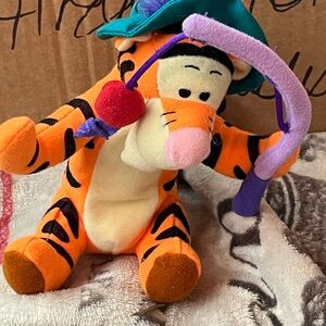 Disney Winnie the Pooh Tigger Plush Fishing Stuffed Animal Vintage 1998 Mattel